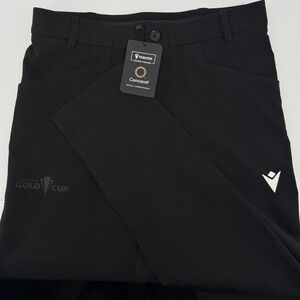 Macron Concacaf Gold Cup Mens Travel Pants Black Soccer Training Trousers Small